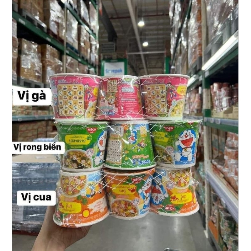 Lốc 6 Ly Mì Trẻ Em Doraemon Thái Lan