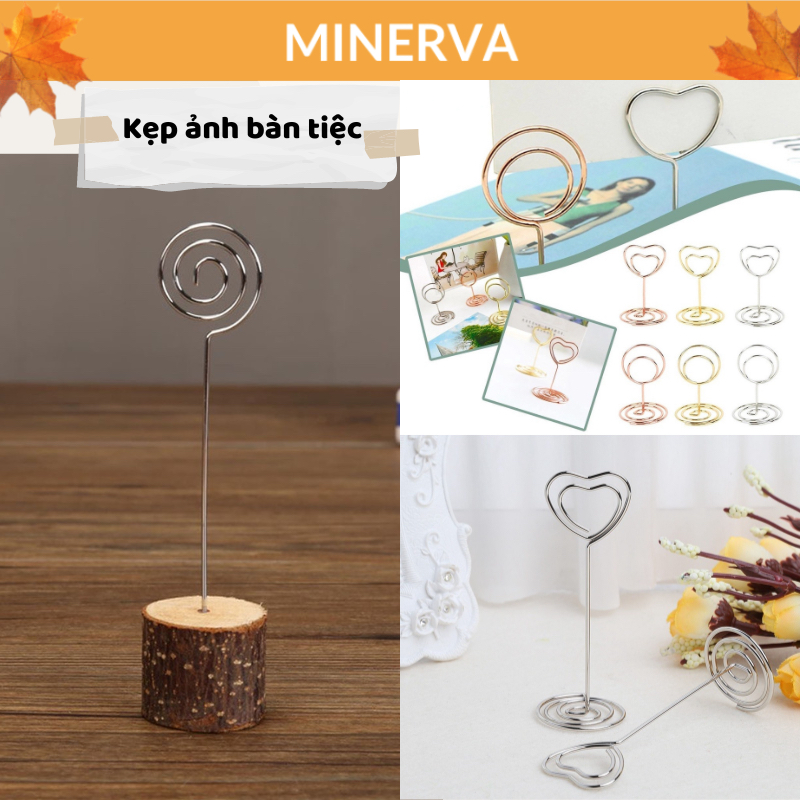 Kẹp ảnh để bàn, kẹp giữ thẻ ghi chú, name card, menu bằng kim loại trang trí tiệc cưới, bàn làm việc, decor nhà cửa