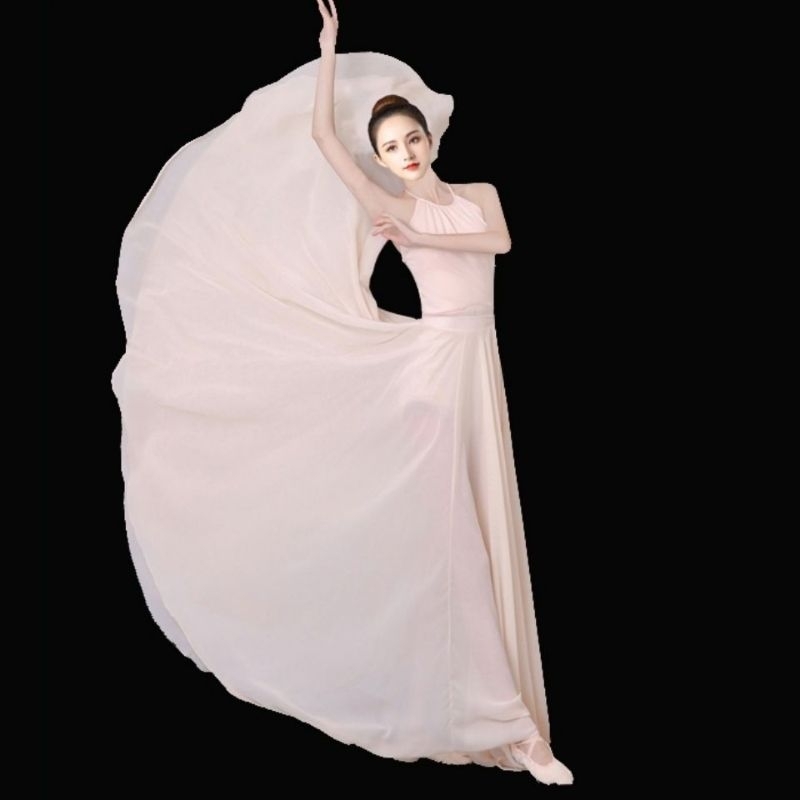 💥Váy Múa 720 độ Màu Be 1 Lớp size M - Có Sẵn💥