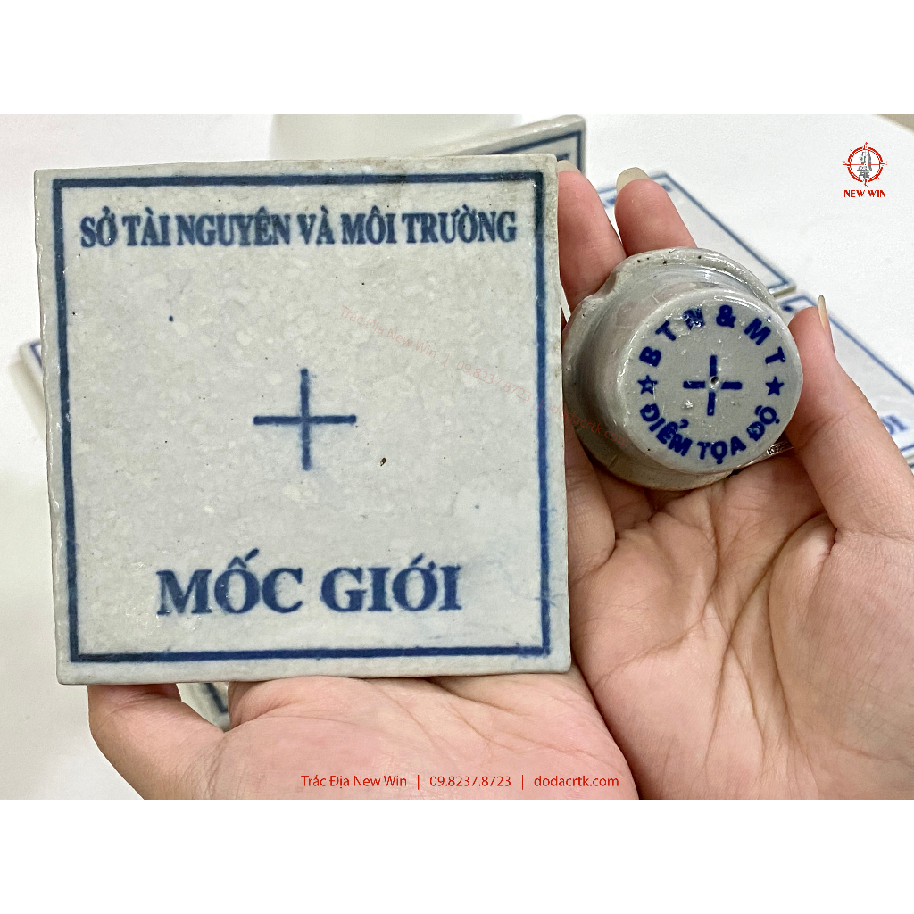 Mốc sứ, Mốc đinh thép trắc địa
