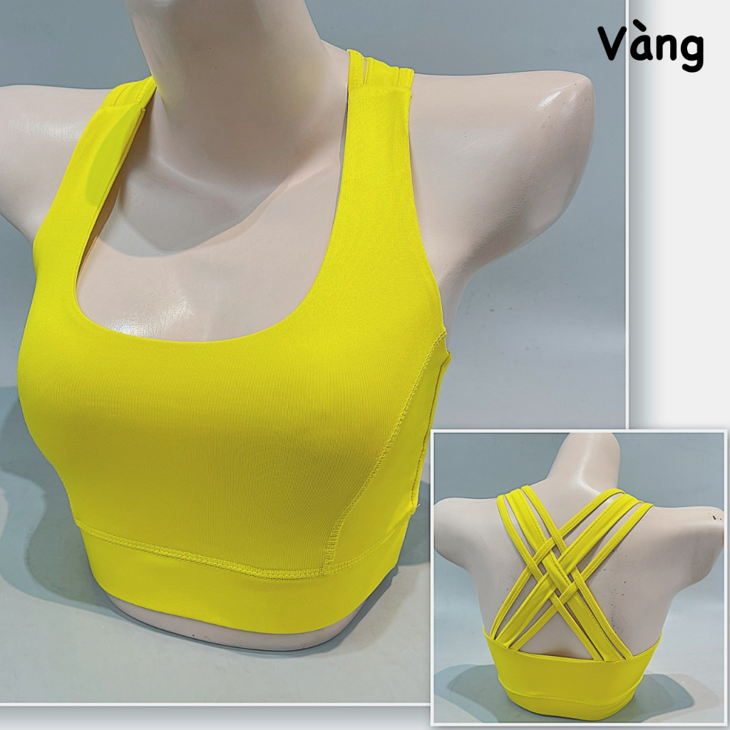 Bra phối 6 dây chất thun co giãn thấm hút mồ hôi nhiều màu sắc - Yoga An Viên