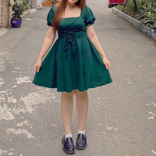 (CÓ BIGSIZE) Đầm xanh đan dây - Chitchitstore