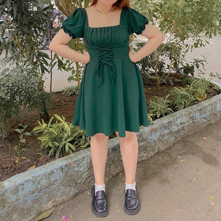 (CÓ BIGSIZE) Đầm xanh đan dây - Chitchitstore