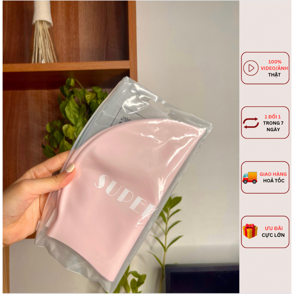 Mũ bơi chuyên nghiệp silicon cao cấp, che tai chống thấm nước cho người lớn Coolstore