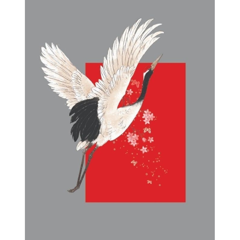 Hình ủi ép nhiệt, in áo. Mẫu Chim hạc in áo dài, váy, yếm cho mẹ và bé