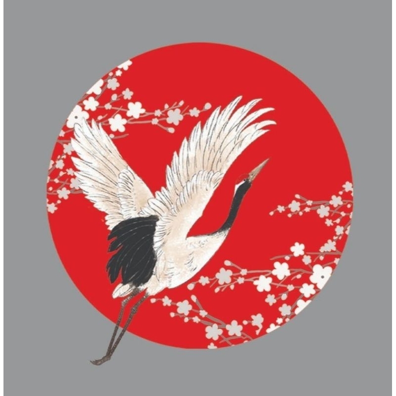 Hình ủi ép nhiệt, in áo. Mẫu Chim hạc in áo dài, váy, yếm cho mẹ và bé