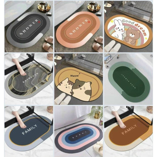 Thảm Chân Kiểu Oval Nhiều Hình Cute(Viền Vải)
