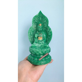 Tượng phật bà quan âm xanh cao 18 cm