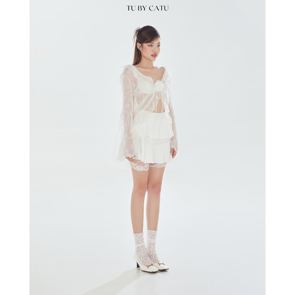 TUBYCATU | Chân váy hai tầng phối ren Nomi Skirt 2 màu Đen/ Trắng