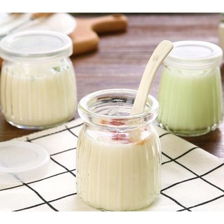 Hũ thủy tinh đựng sữa chua, lọ đựng sữa chua vân sọc