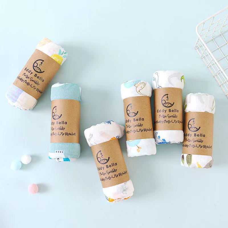 Khăn tắm xô muslin 110*120 cm 2 lớp cho bé Bambykids