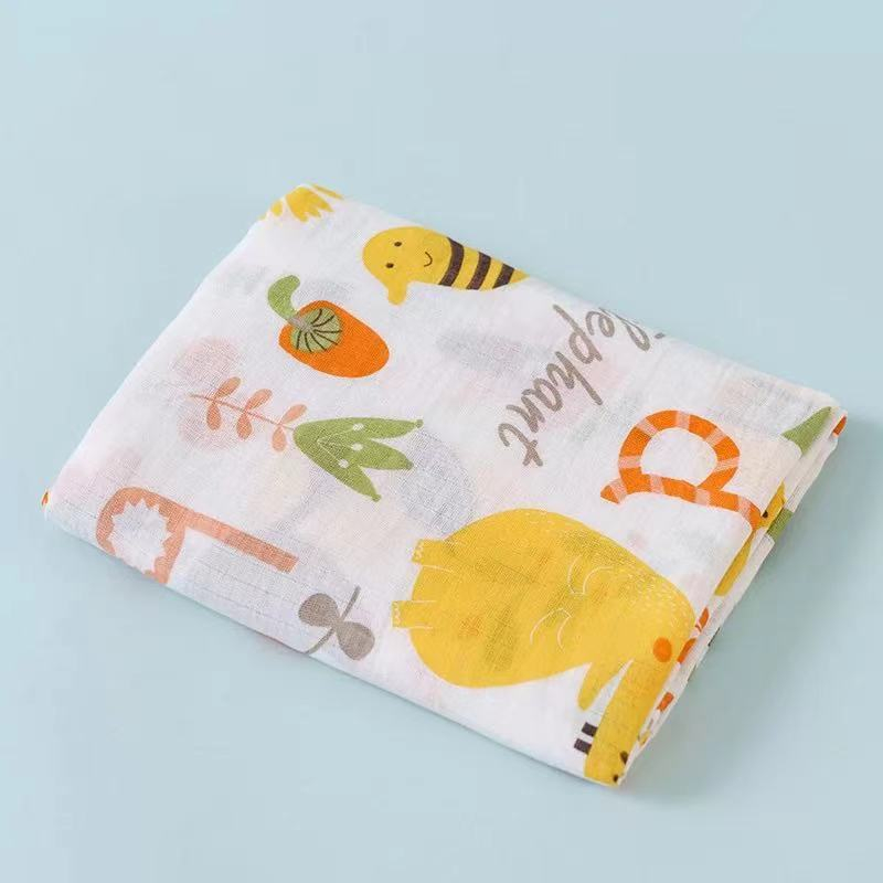 Khăn tắm xô muslin 110*120 cm 2 lớp cho bé Bambykids