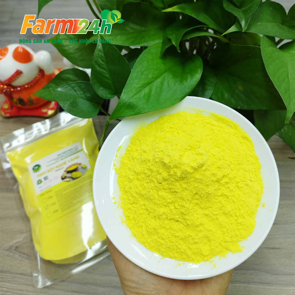 Tinh bột nghệ vàng Tây Nguyên, nguyên chất 100%, cực tốt cho dạ dày, làm đẹp da, giảm sẹo thâm | Farm24