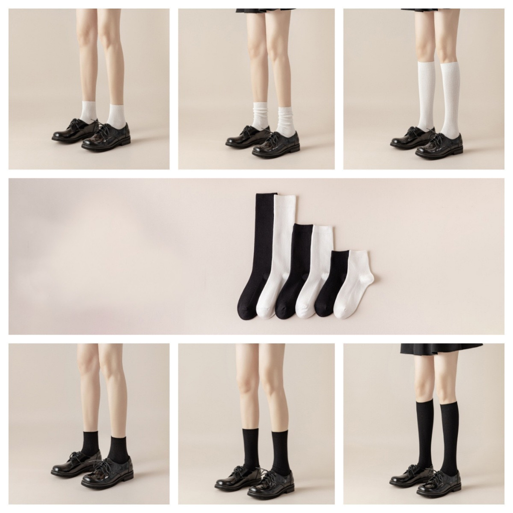 Tất vớ cao thấp trơn gân nam nữ nhiều size cotton kháng khuẩn thời trang hàn quốc giá rẻ MRSOCKS VC002