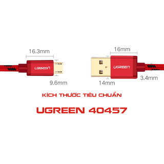 Cáp Sạc Micro USB to USB 2.0 Ugreen 40457 US247 (dài 1M đầu mạ vàng,dây bọc dù)
