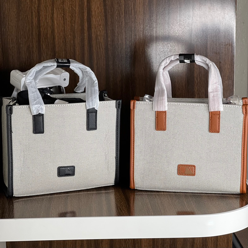 Túi tote mL b unisex quai xách dáng chữ Nhật màu xanh hot trend