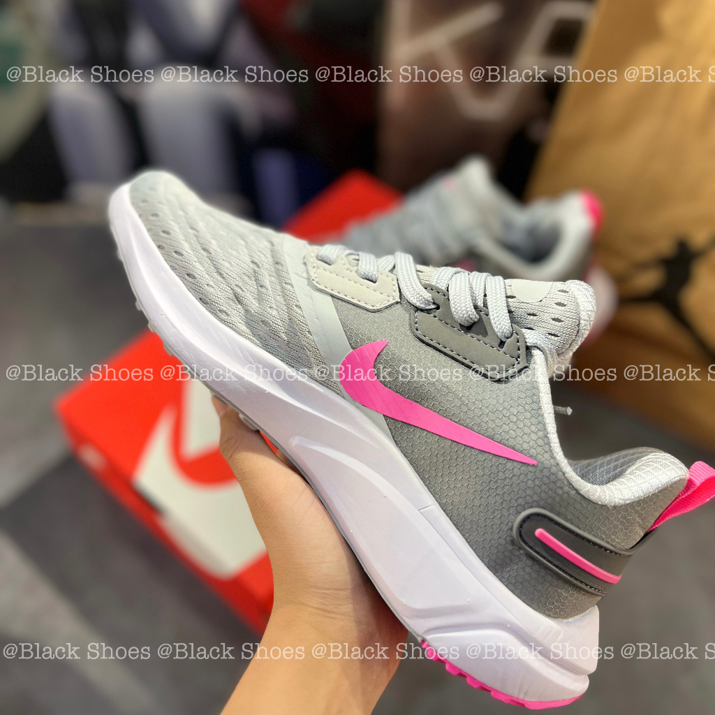 Giày Thể Thao Nữ Chạy Bộ Êm Nhẹ Nikee Zoom Water Shell Xám Hồng