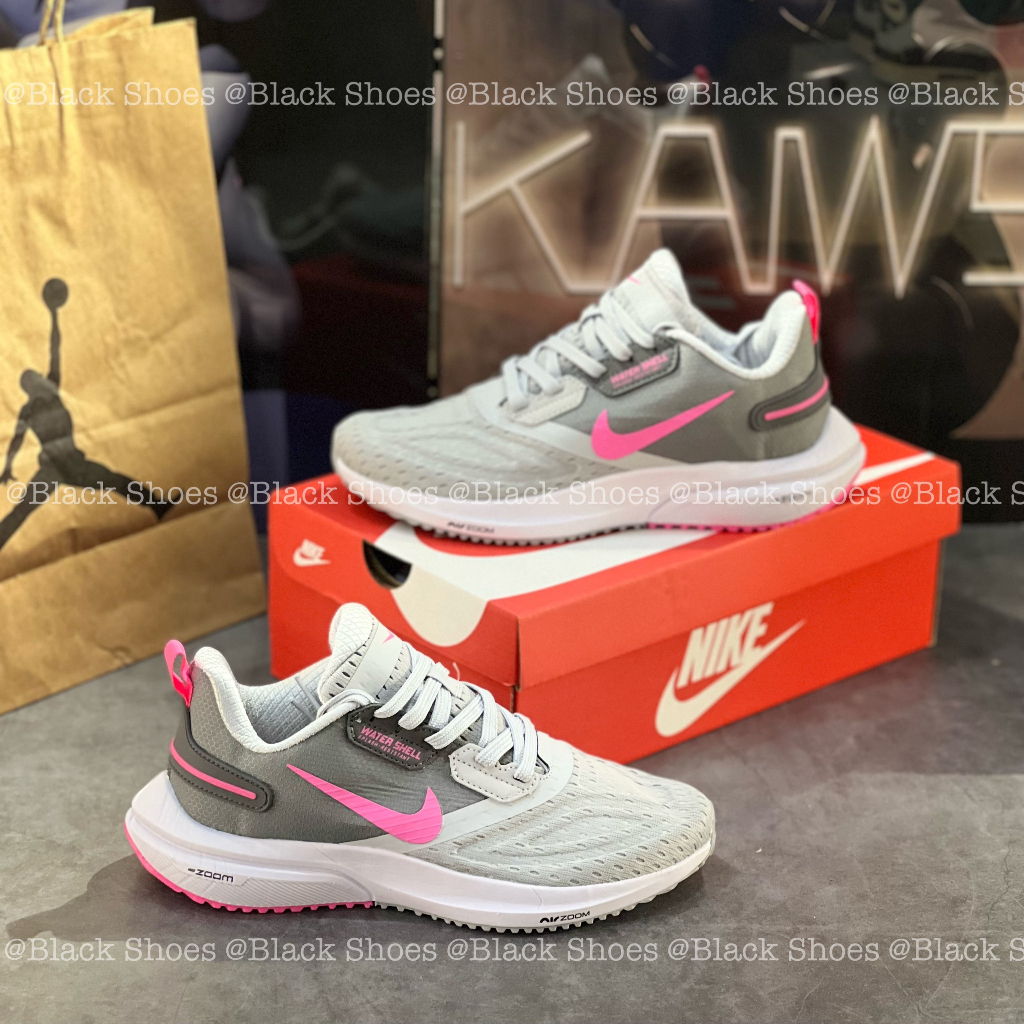 Giày Thể Thao Nữ Chạy Bộ Êm Nhẹ Nikee Zoom Water Shell Xám Hồng