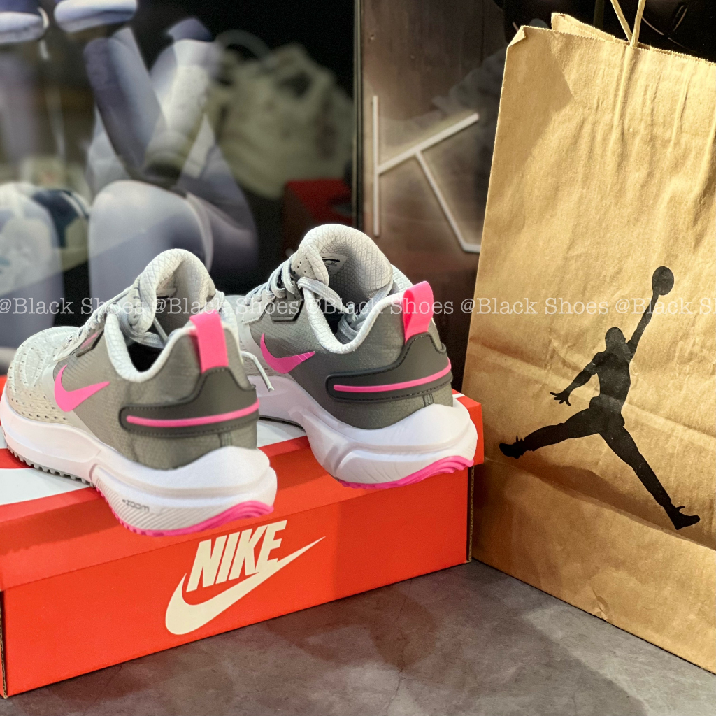 Giày Thể Thao Nữ Chạy Bộ Êm Nhẹ Nikee Zoom Water Shell Xám Hồng