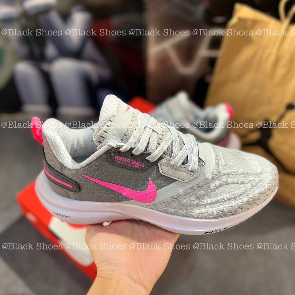 Giày Thể Thao Nữ Chạy Bộ Êm Nhẹ Nikee Zoom Water Shell Xám Hồng