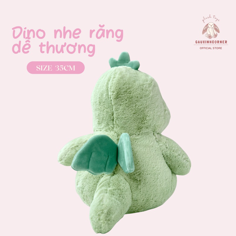 Gấu bông khủng long nhe răng lông mịn dễ thương đồ chơi thú nhồi bông quà tặng cho bé|Gauxinhcorner