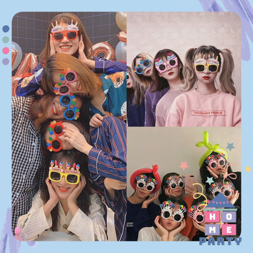 Mắt Kính Happy Birthday Dễ Thương Cute Trang Trí Sinh Nhật - Phụ Kiện Chụp Ảnh