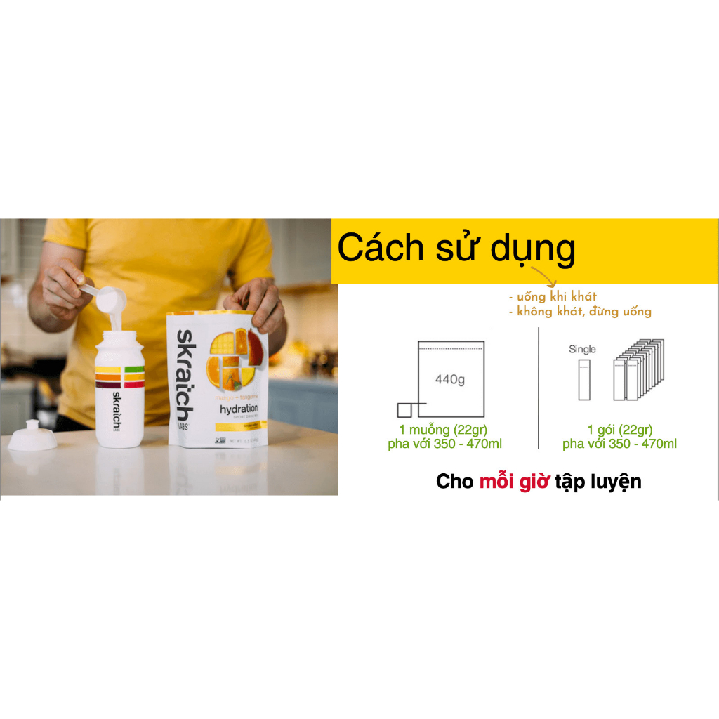 Bột hoà tan dinh dưỡng thể thao Skratch Hydration Sport Drink Mix