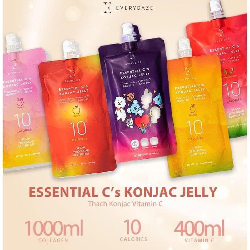 Thùng Thạch giảm cân JELLY KONJAC Vị Đào - 10 gói