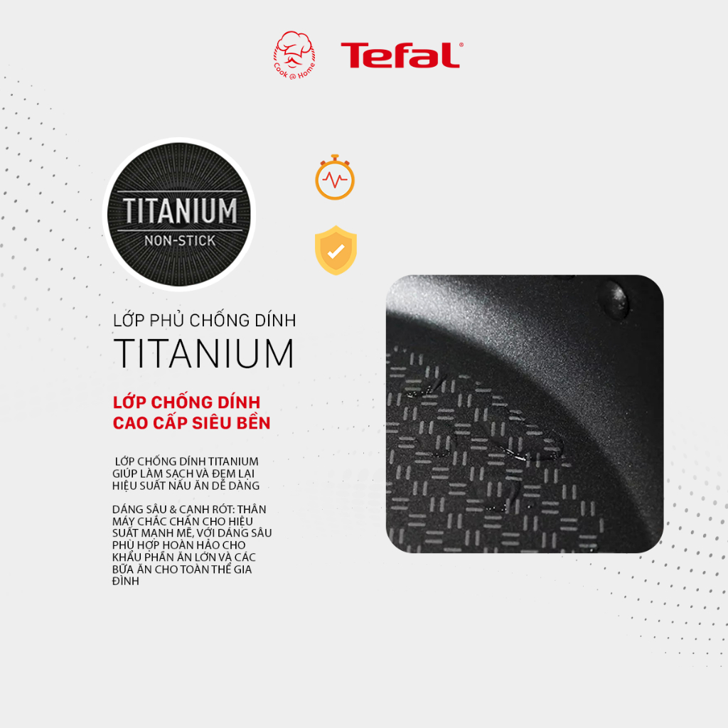 Chảo chống dính Tefal Sensations dùng cho bếp từ 24cm/26cm/28cm - Bảo hành 2 năm