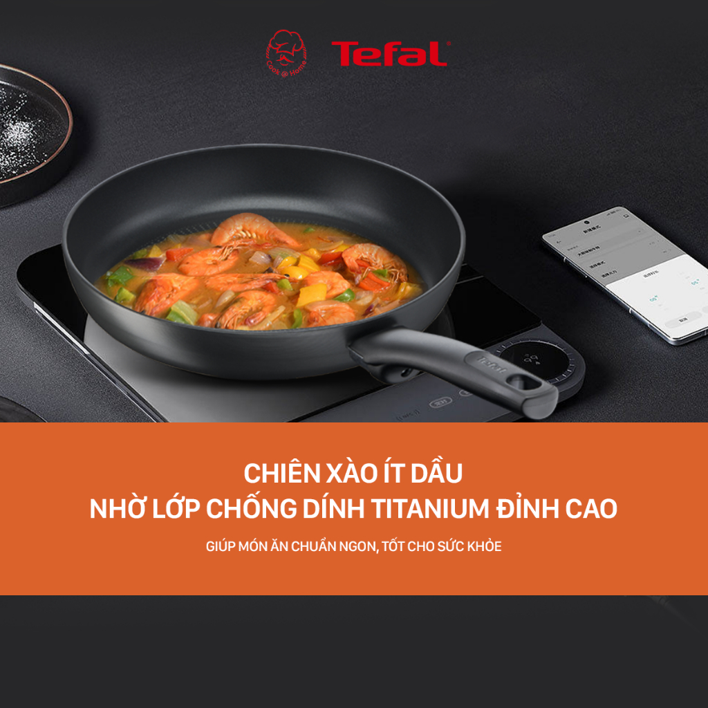 Chảo chống dính Tefal Ultimate nhập khẩu từ Pháp dùng cho bếp từ 20cm/24cm/26cm/28cm - Bảo hành 2 năm