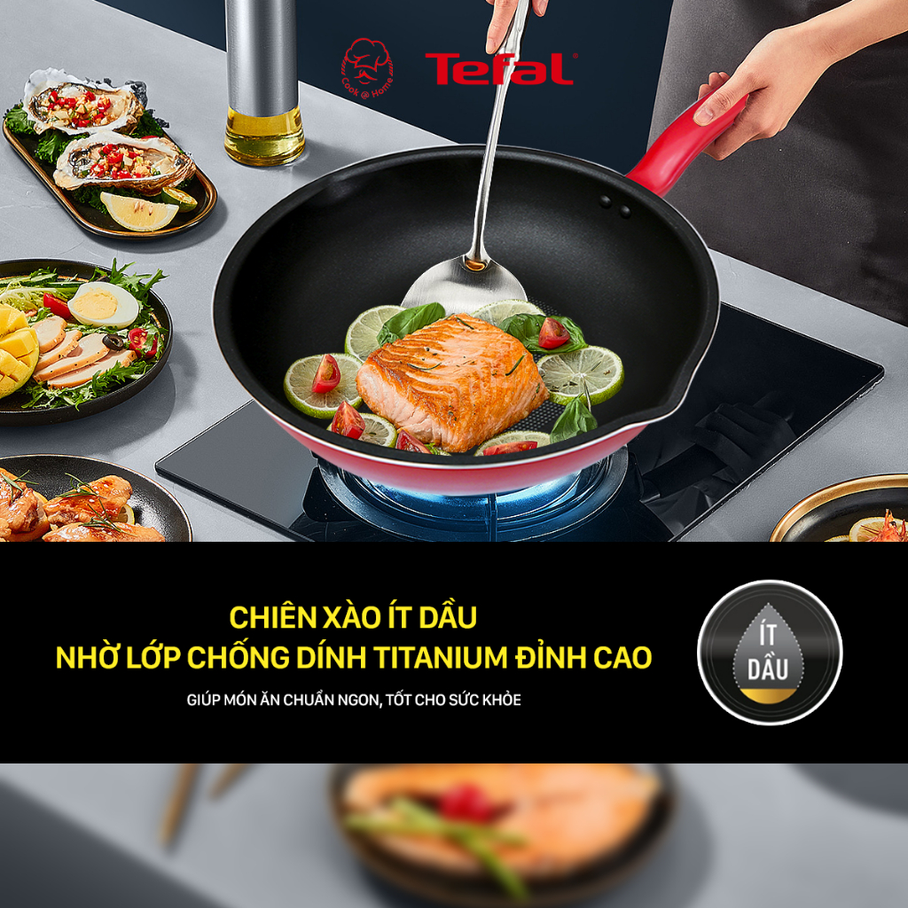 Chảo chống dính sâu lòng Tefal So Chef dùng cho bếp từ size 24, 28cm - Bảo hành 2 năm