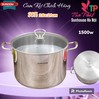Nồi luộc gà inox 3 đáy sunhouse LG28 CÓ HÌNH THẬT