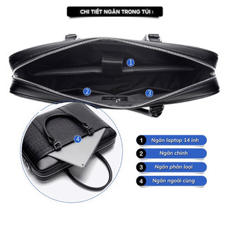 Cặp Da FSD 0400 Cao Cấp.Túi Da Công Sở Vân Cá Sấu(San Leather)