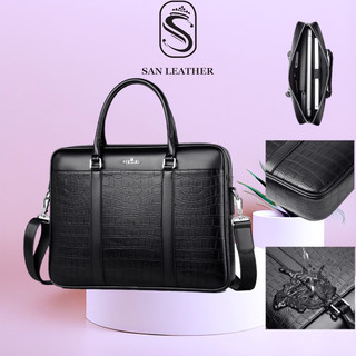 Cặp Da FSD 0400 Cao Cấp.Túi Da Công Sở Vân Cá Sấu(San Leather)
