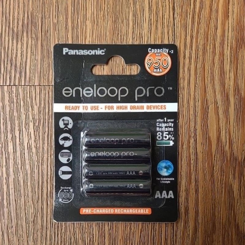 vỉ 4 pin AAA eneloop dùng lượng 950mah