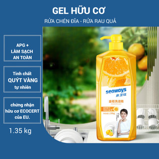 Nước rửa chén & rửa rau quả hữu cơ, chai 1.35kg