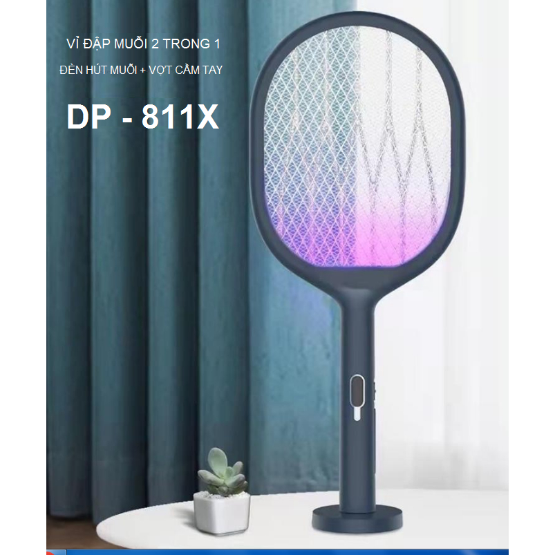 Vợt Muỗi Thông Minh Kiêm Đèn Bắt Muỗi Tự động dùng pin lithium siêu tích điện