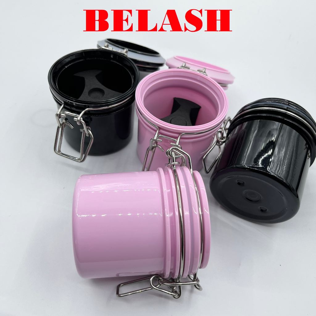 Hũ gạo bảo quản keo mi, hũ đựng keo nối mi_dụng cụ nối mi_Be Lash