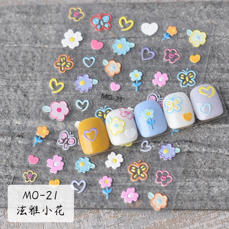 Nhiều Mẫu Sticker Siêu dễ thương dán móng Trang Trí Móng Tay 3d Siêu Mỏng phong cách Hàn Quốc N.P Nails P2