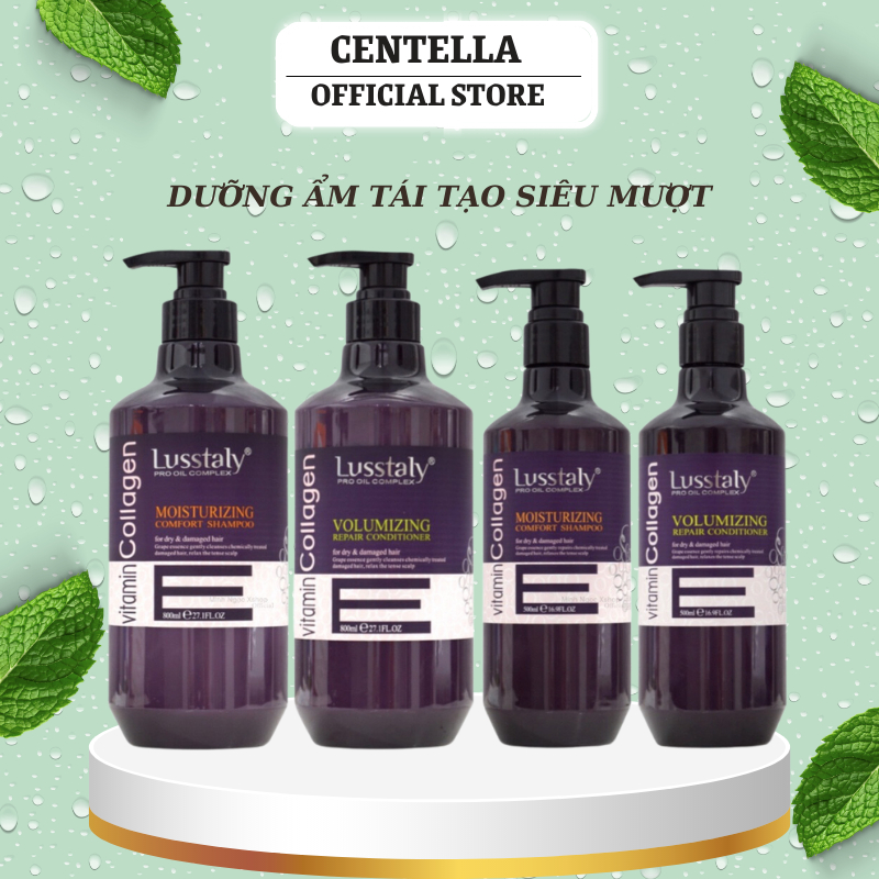 Dầu Gội Xả Lusstaly Vitamin E 500ML Phục Hồi Hư Tổn Ngăn Rụng Không Gàu Ngứa 500ml * 2 | Centella.official