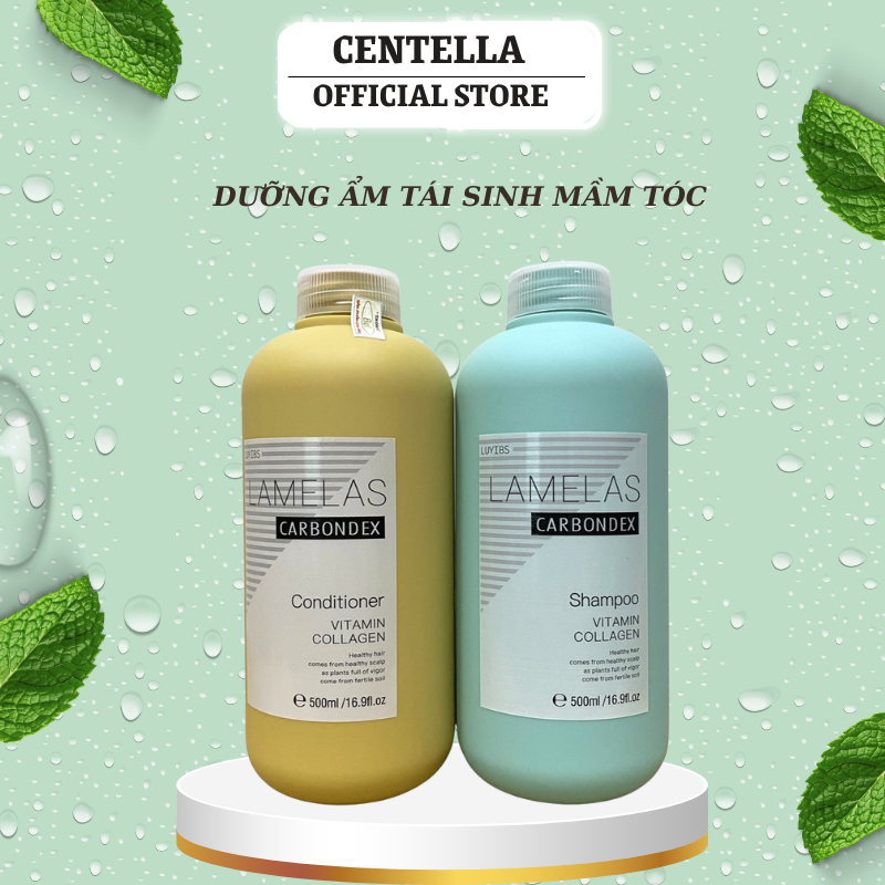 Dầu gội xả LAMELAS CARBONDEX phục hồi nang tóc siêu mềm mượt siêu lưu hương 500ml * 2 | Centella.official