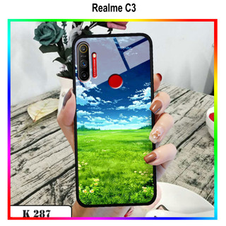 Ốp điện thoại 3d phong cảnh đồng quê realme c3