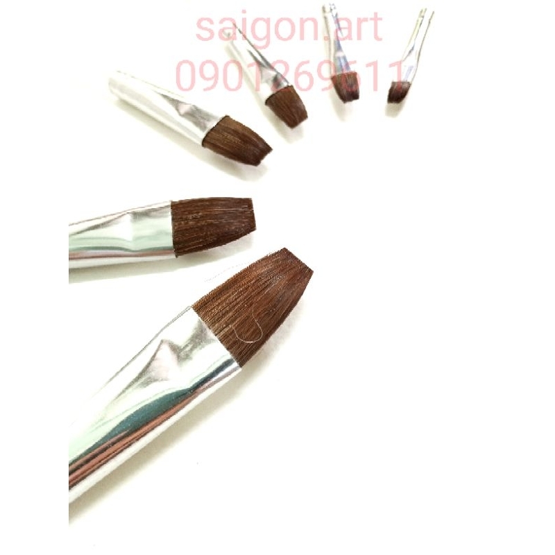 Cọ Vẽ Tranh Acrylic,Sơn Dầu,Màu Nước Đầu Bằng Cán Ngắn