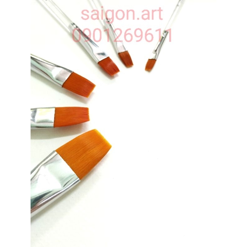 Cọ Vẽ Tranh Acrylic,Sơn Dầu,Màu Nước Đầu Bằng Cán Ngắn