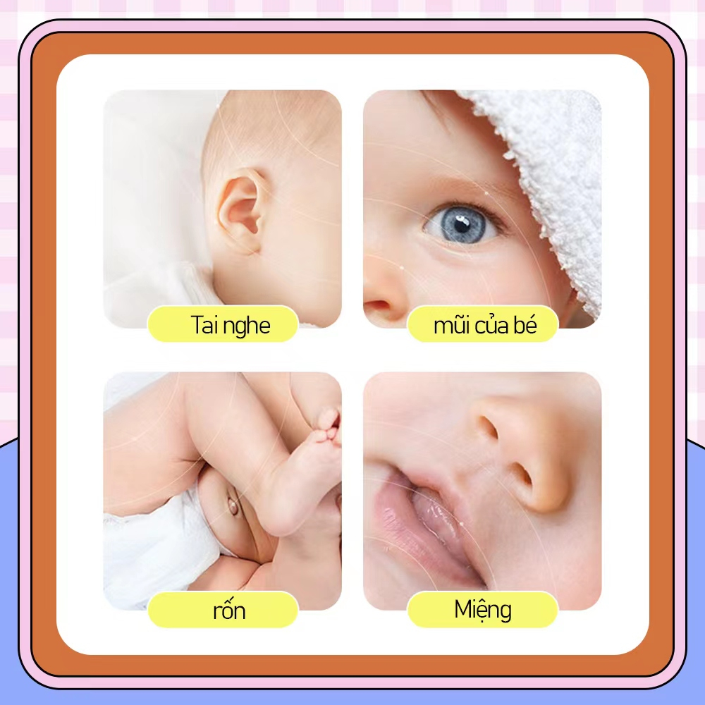 Tăm bông cho bé thìa ngoáy tai tăm bông vệ sinh vòm họng hai đầu chất thải từ lỗ mũi cho trẻ sơ sinh