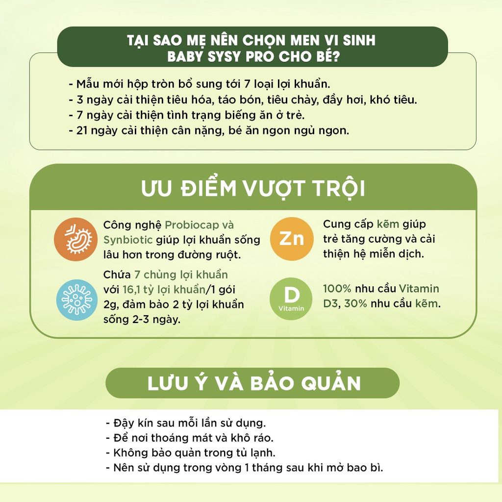 Men Vi sinh Trẻ Em Kids Sysy Pro Lotte Hàn Quốc Bổ Sung Lợi Khuẩn, Hỗ Trợ Tiêu Hóa Trẻ Biếng Ăn Hộp 60 gói x2g