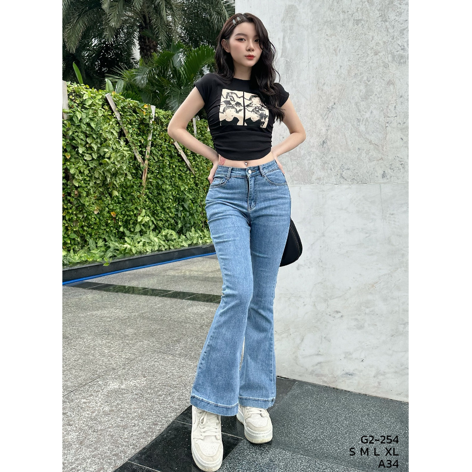 Quần Skinny Ống Loe Kaki Jean Co Giãn Nhiều Màu TiQi Jeans G2-254