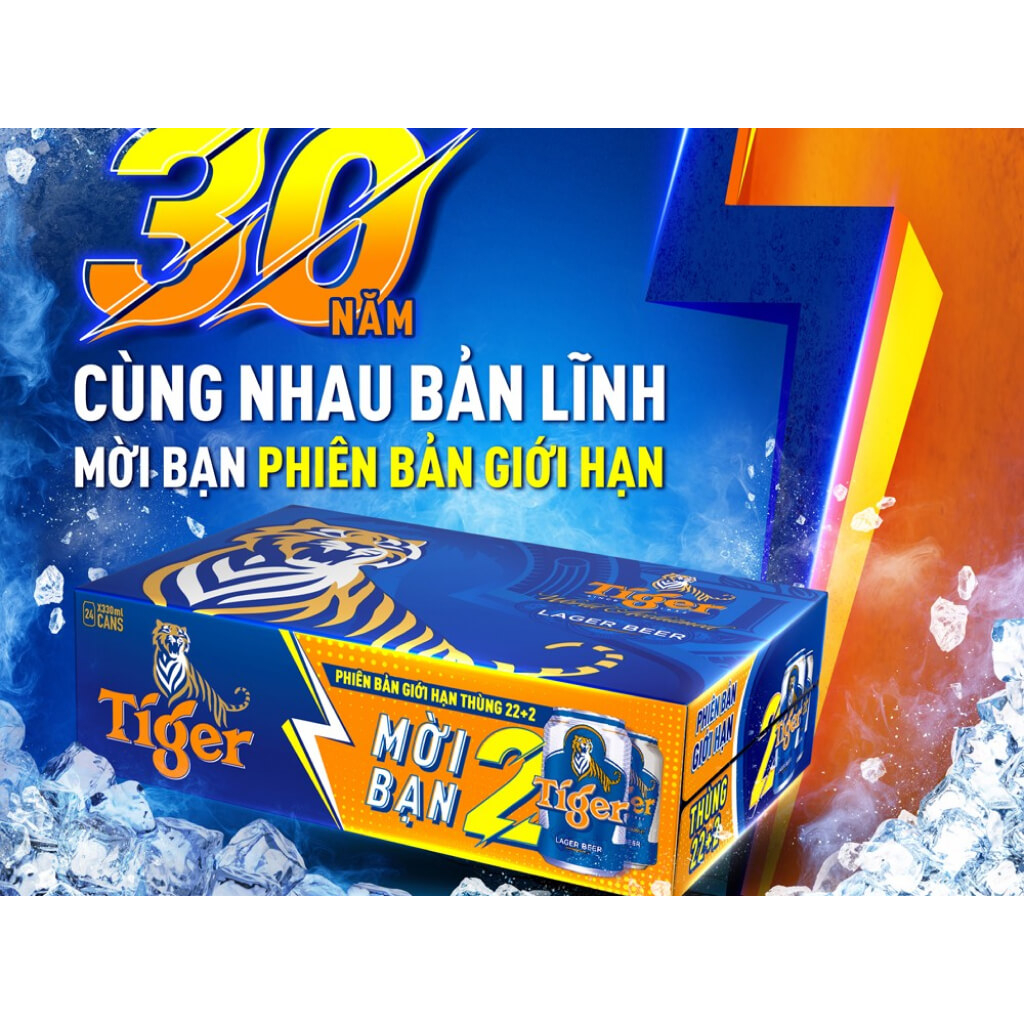 Thùng 24 lon bia Tiger 330ml