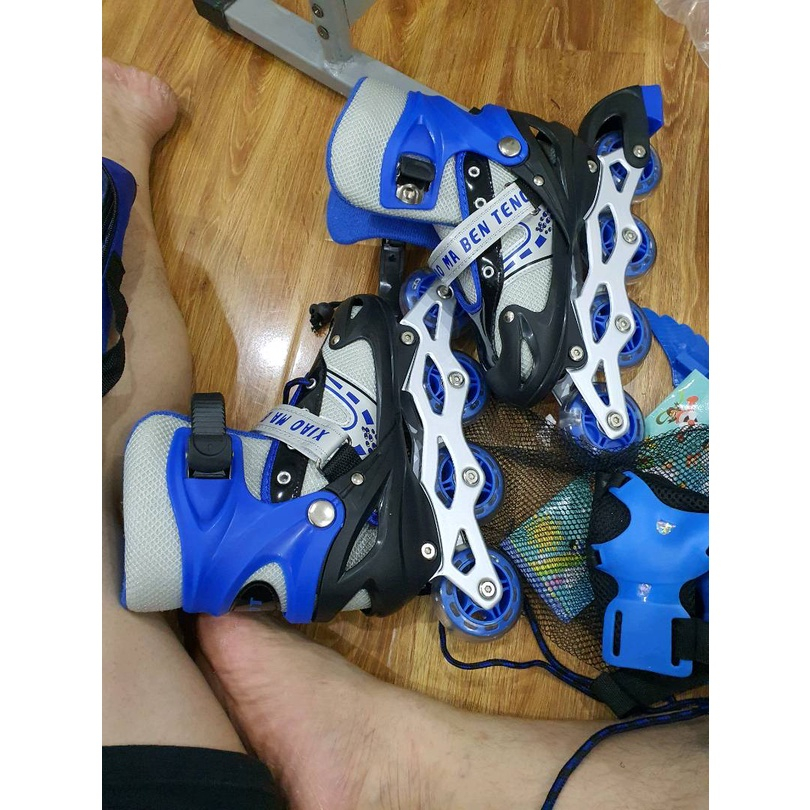 Giày Patin Trẻ Em Có Bánh Đèn Phát Sáng, Giầy Patin Bear Dành Cho Bé