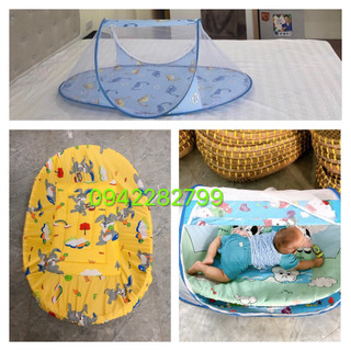Combo 3 Món Nôi Tre + Màn Bung + Ga Bọc Nôi chất thun lạnh- Nôi tre cho Em bé(tặng áo cho be)